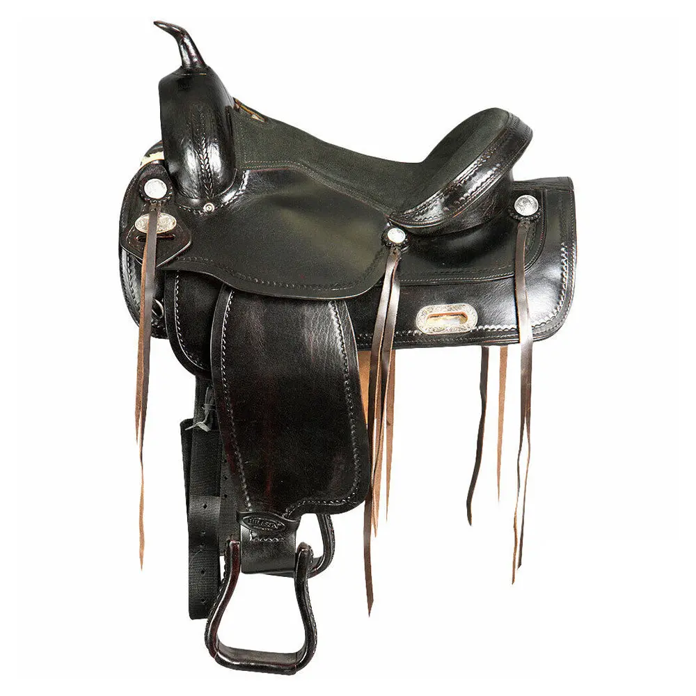 Hilason Western Horse Treeless Trail Pleasure Saddle Leather Brown 1