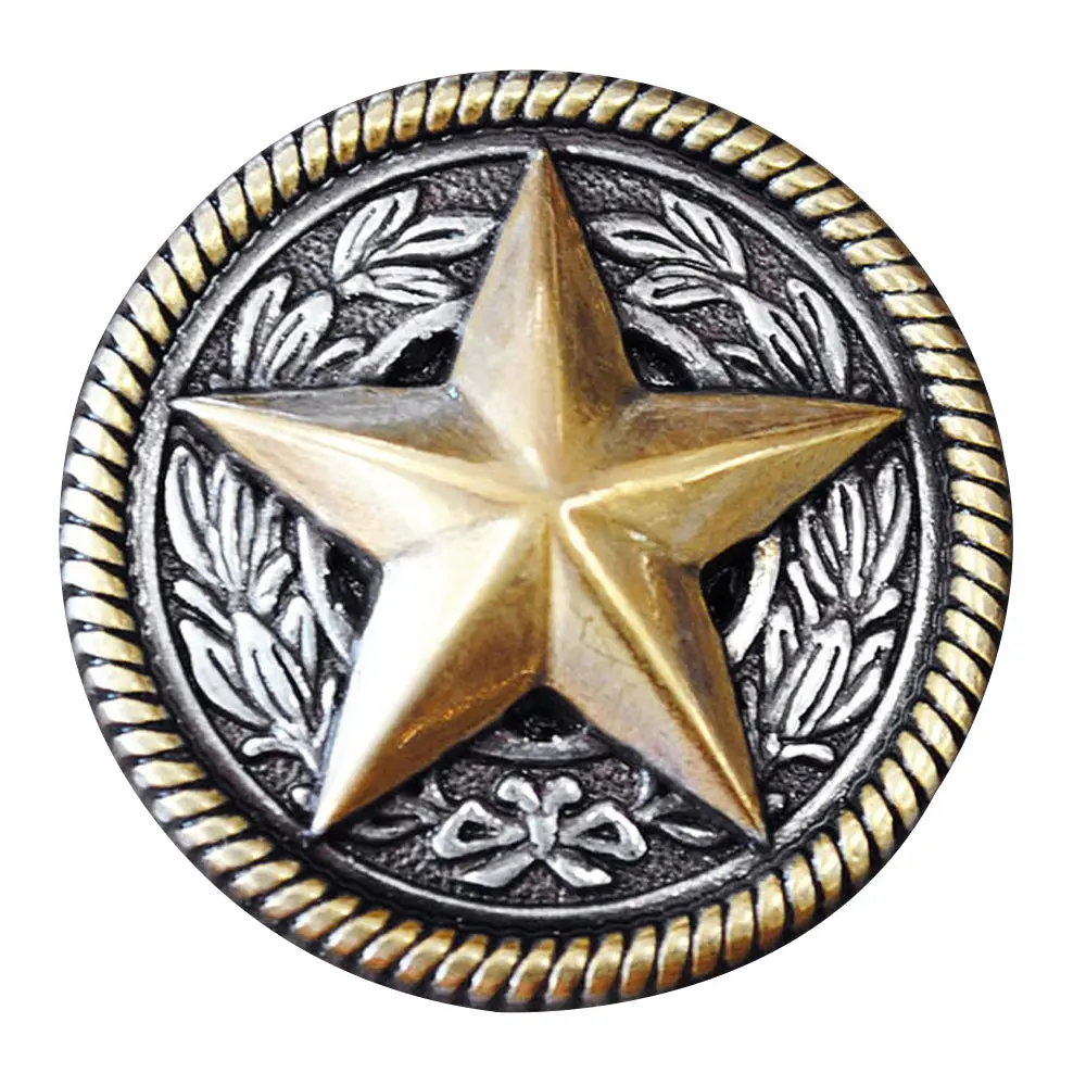 Western Screw Back Concho Texas Star And Rope Edge Saddle Bling Cowgirl 1