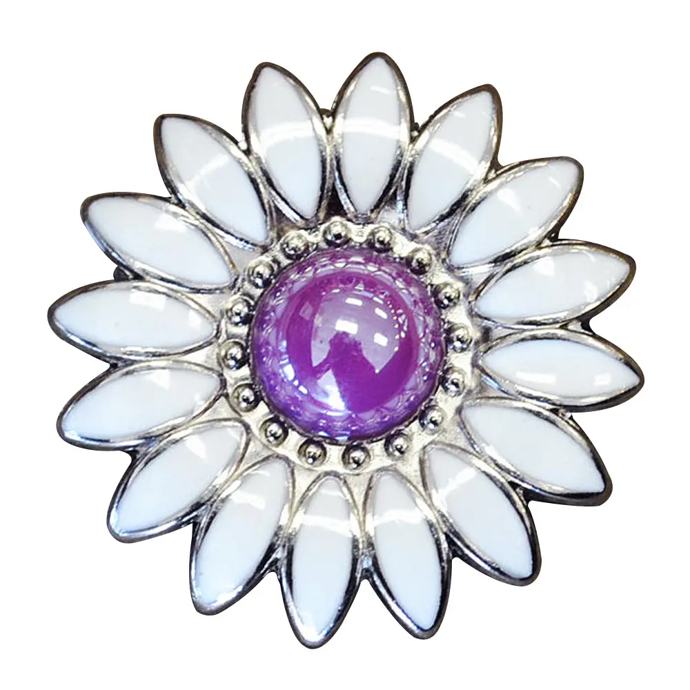 Hilason Western Screw Back Concho 1.25 Inch Purple White Floral Saddle Purple/White Color | Bridle Conchos Slotted 1
