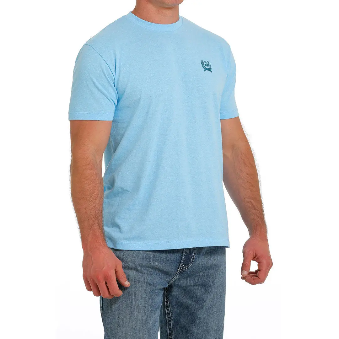 Cinch Men's Short Sleeve Tee- Heather Blue 1
