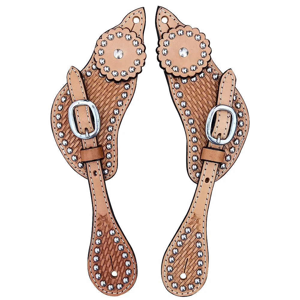 Bhps116 Hilason Western Show Tack Hand Tool Leather Spur Straps Light Oil 1