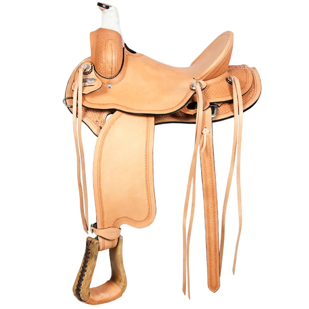Hilason Western Horse Saddle American Leather Cowboy Trail Ranch Roping Tan | Hand Tooled Wade & For Horses 1