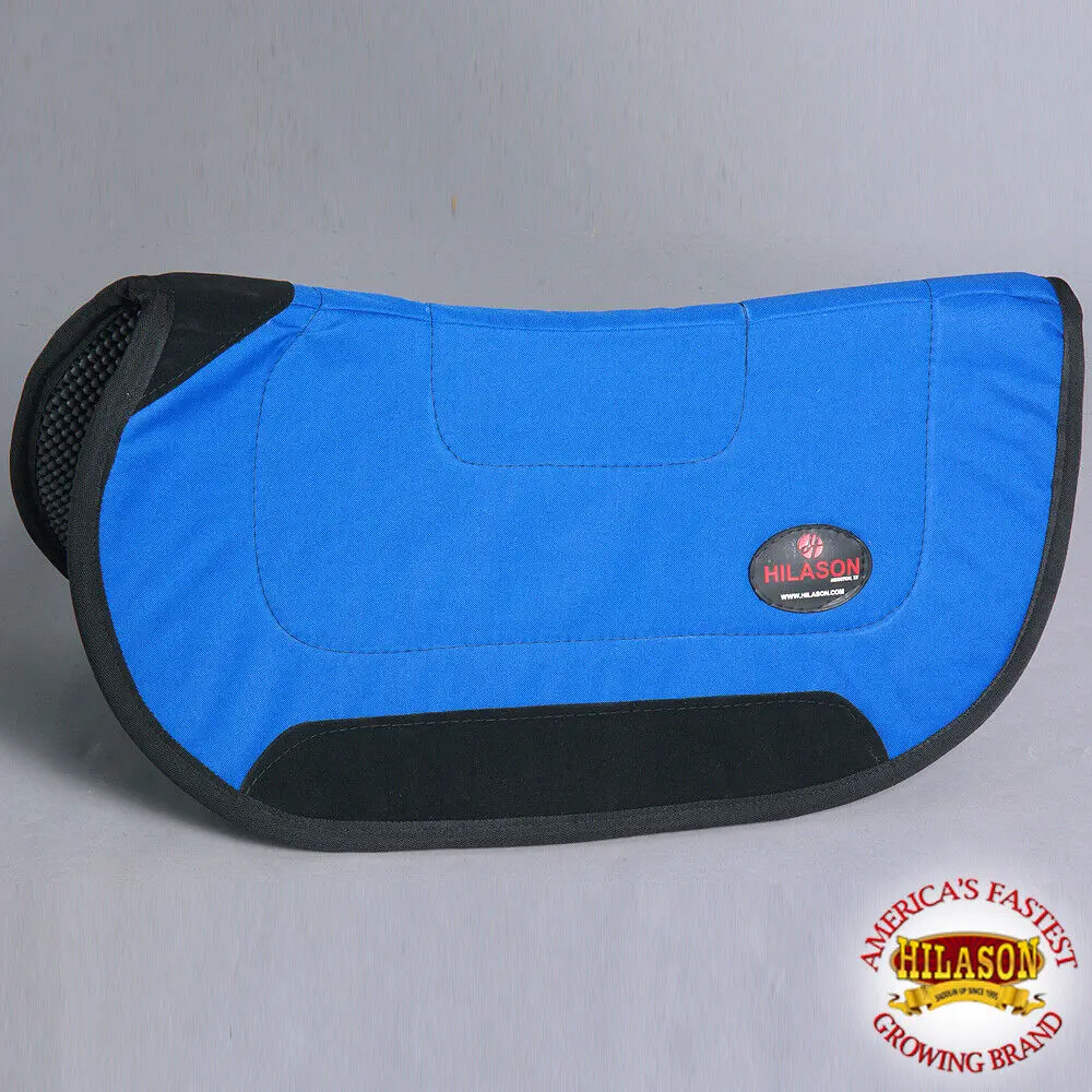 Hilason 28" X 26" Anti Slip Round Contoured Horse Saddle Pad Royal Blue 1