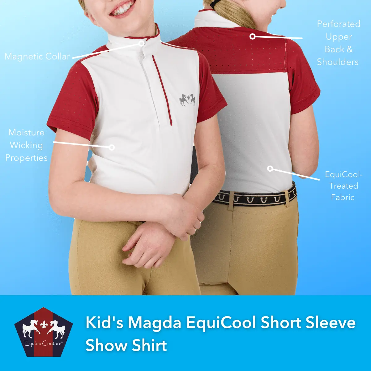 Equine Couture Children's Magda Equicool Short Sleeve Show Shirt 16