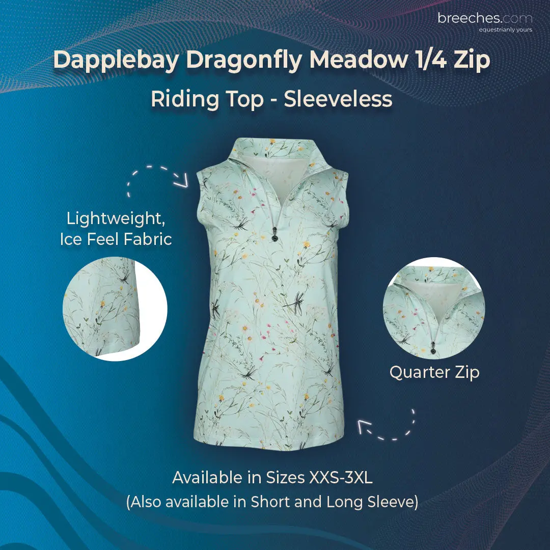 Dapplebay Dragonfly Meadow 1/4 Zip Riding Top - Sleeveless 1
