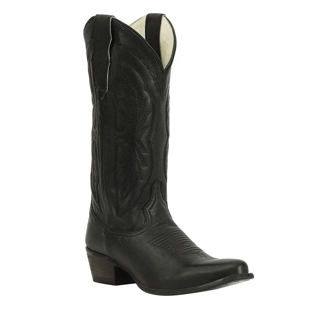 Tuffrider Women Cowtown Mid Height Embroidered Leather Snip Toe Western Boots 9