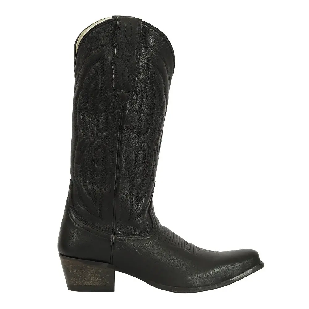 Tuffrider Women Cowtown Mid Height Embroidered Leather Snip Toe Western Boots 14
