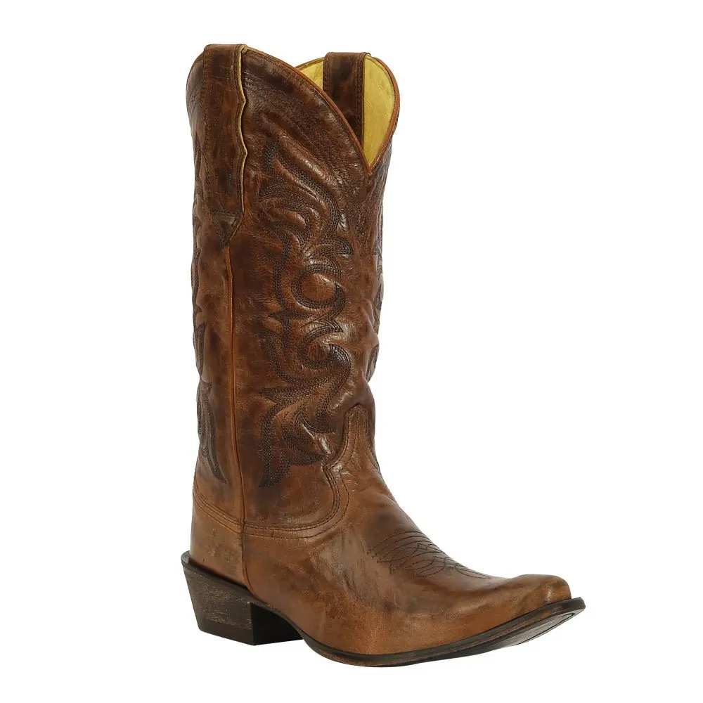 Tuffrider Women Cowtown Mid Height Embroidered Leather Snip Toe Western Boots 2