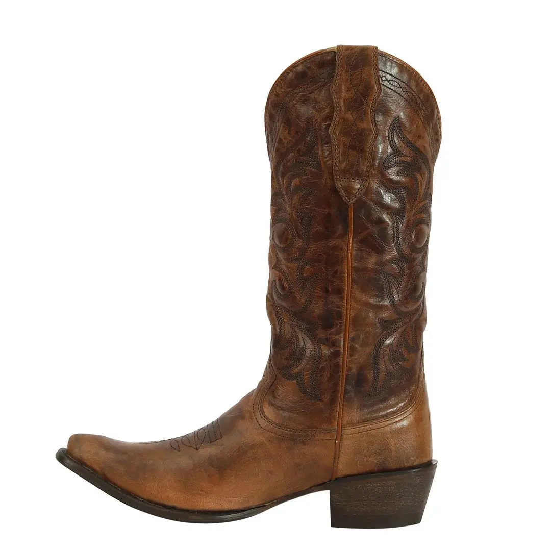 Tuffrider Women Cowtown Mid Height Embroidered Leather Snip Toe Western Boots 3