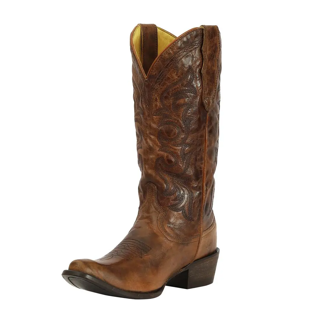 Tuffrider Women Cowtown Mid Height Embroidered Leather Snip Toe Western Boots 4
