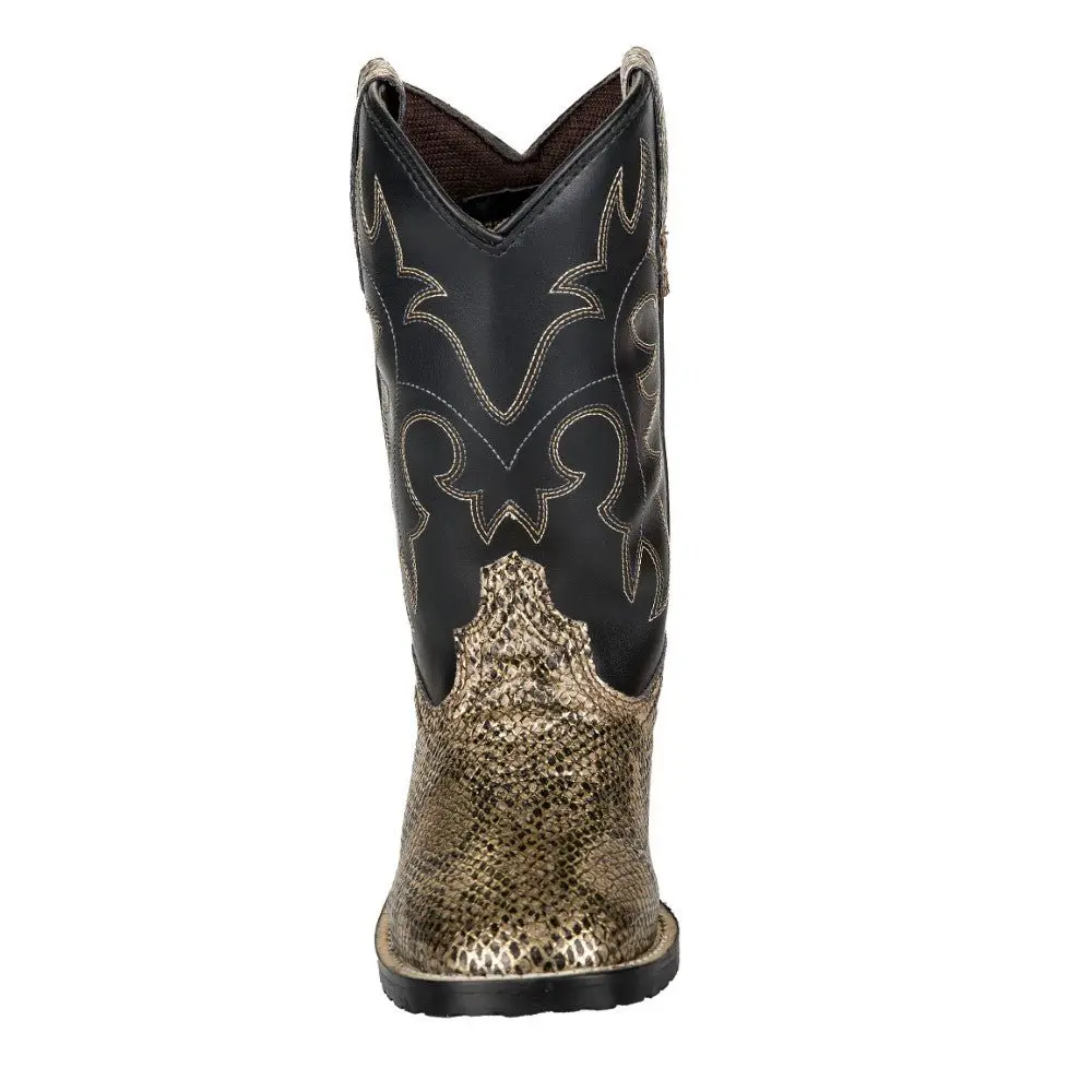 Tuffrider Children's Black Snake In My Boot Western Leather Boots 6