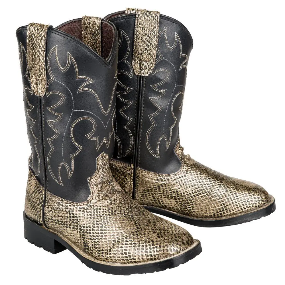 Tuffrider Youth Black Snake In My Boot Western Leather Boots 1