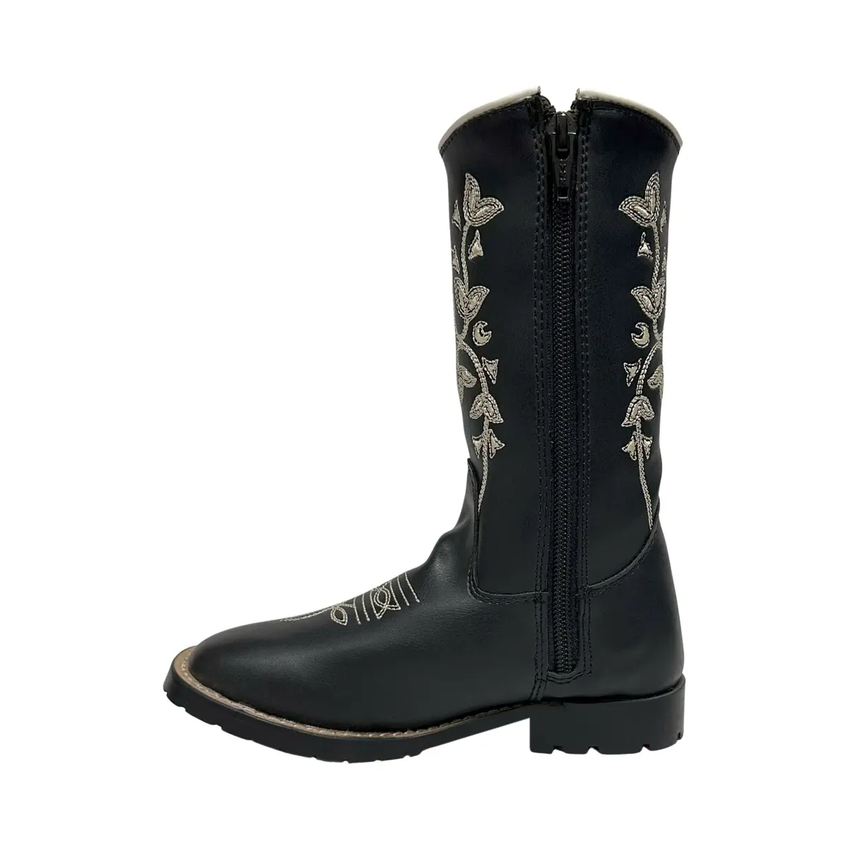 Tuffrider Youth Black Floral Western Boot 1