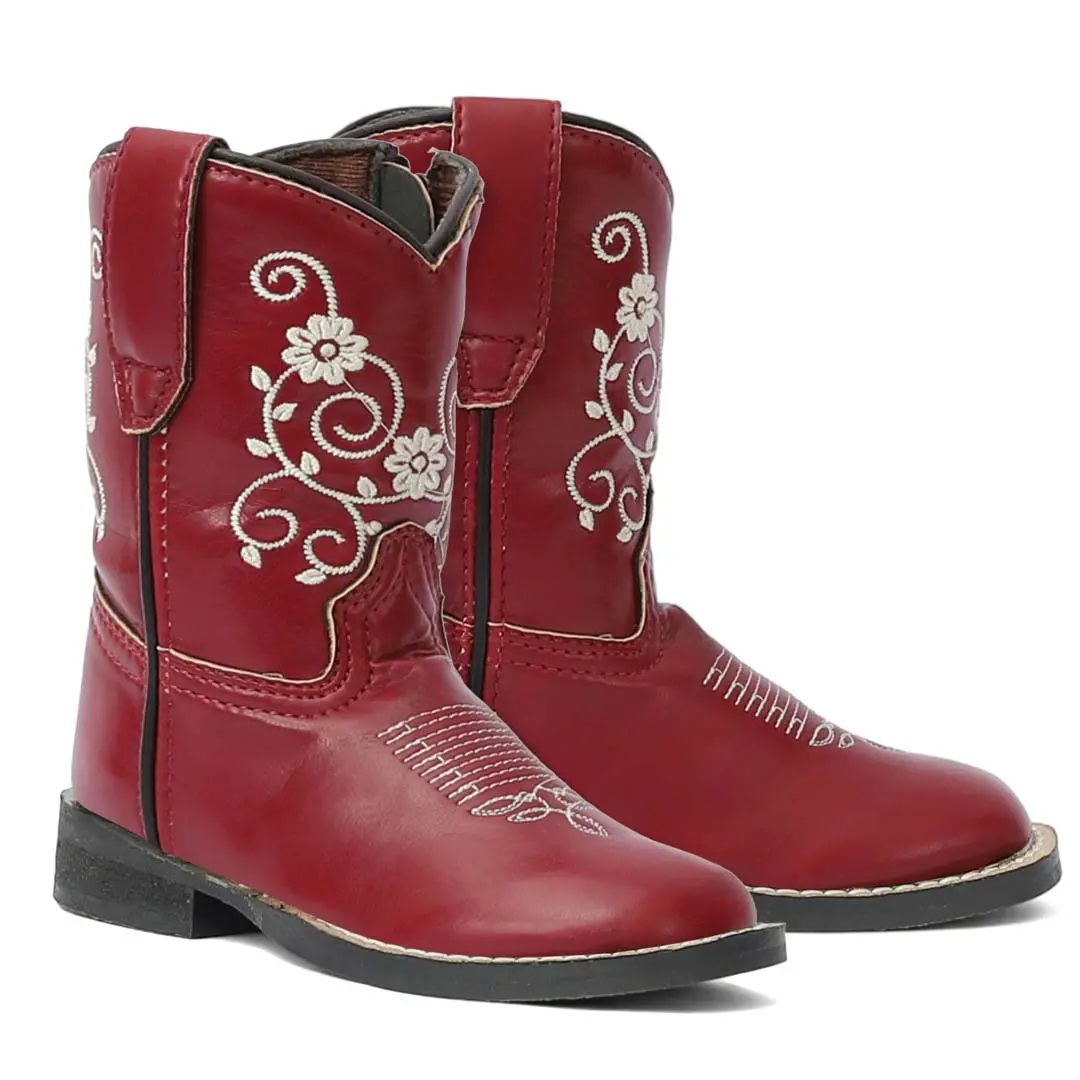 Tuffrider Toddler Fire Red Floral Western Boot 1
