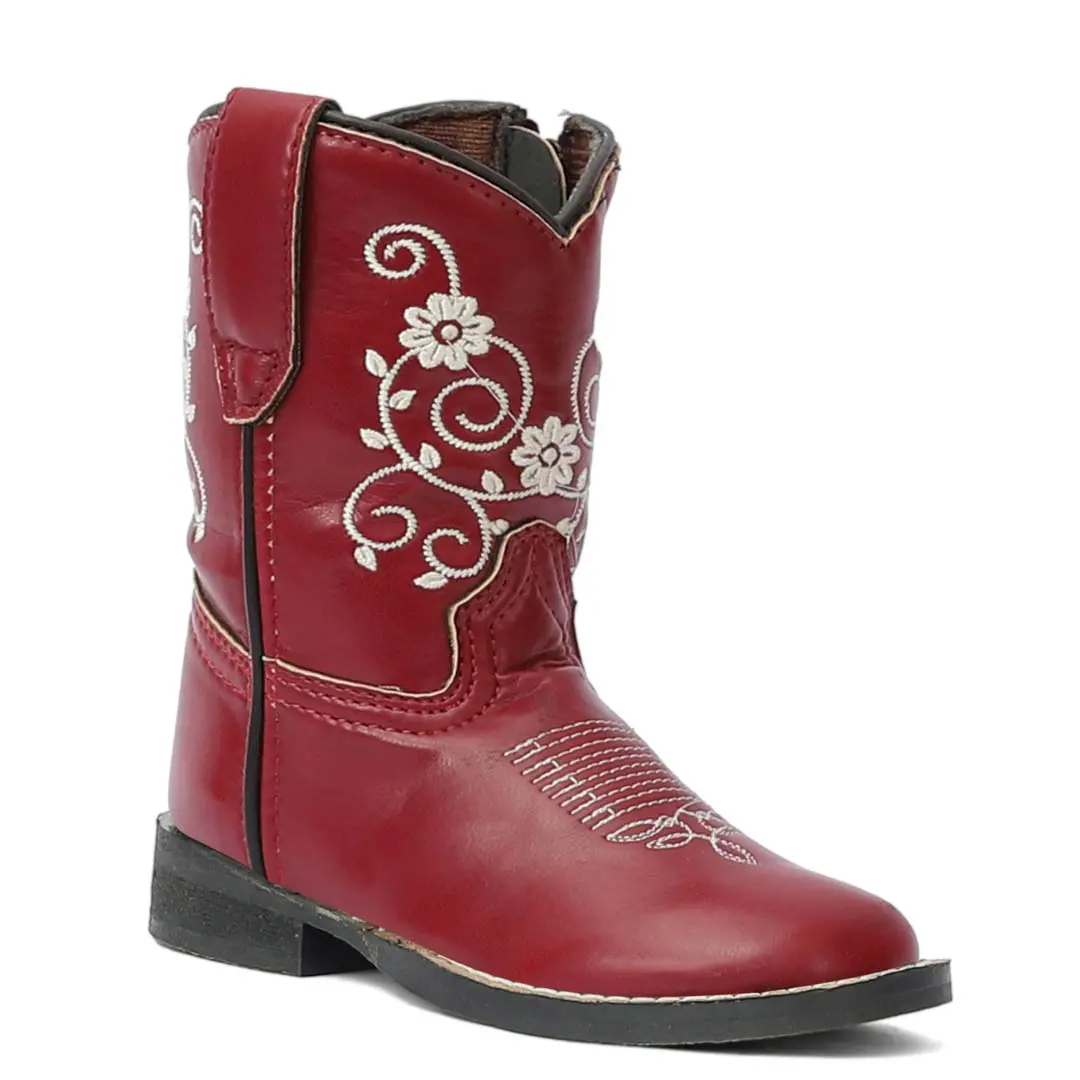 Tuffrider Toddler Fire Red Floral Western Boot 2