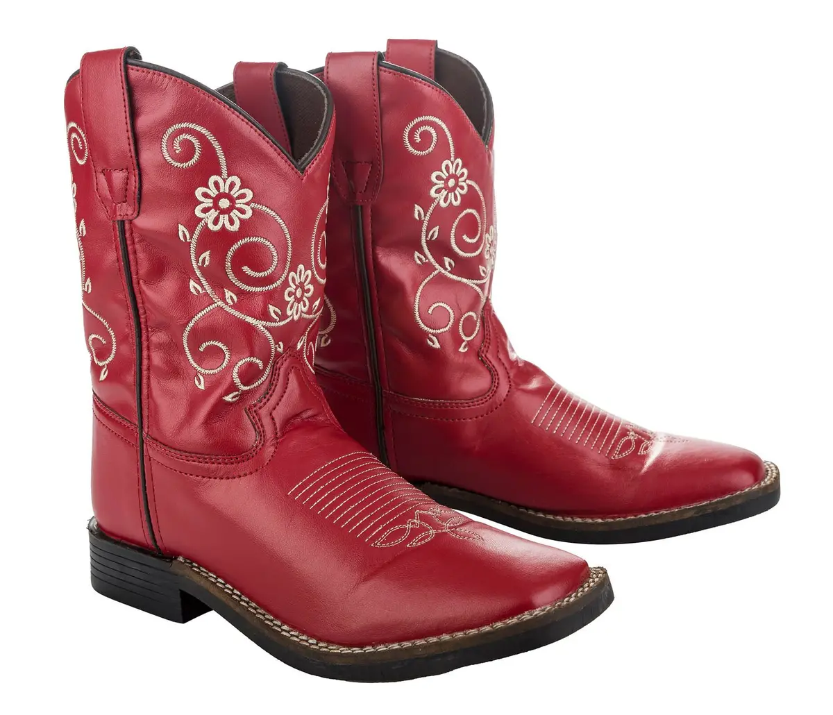 Tuffrider Youth Fire Red Floral Western Boot 1