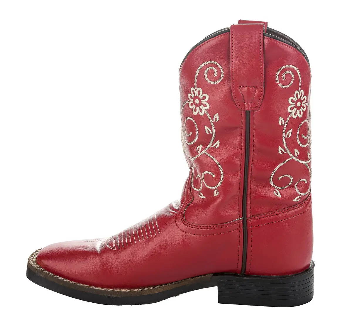 Tuffrider Children's Fire Red Floral Western Boot 4