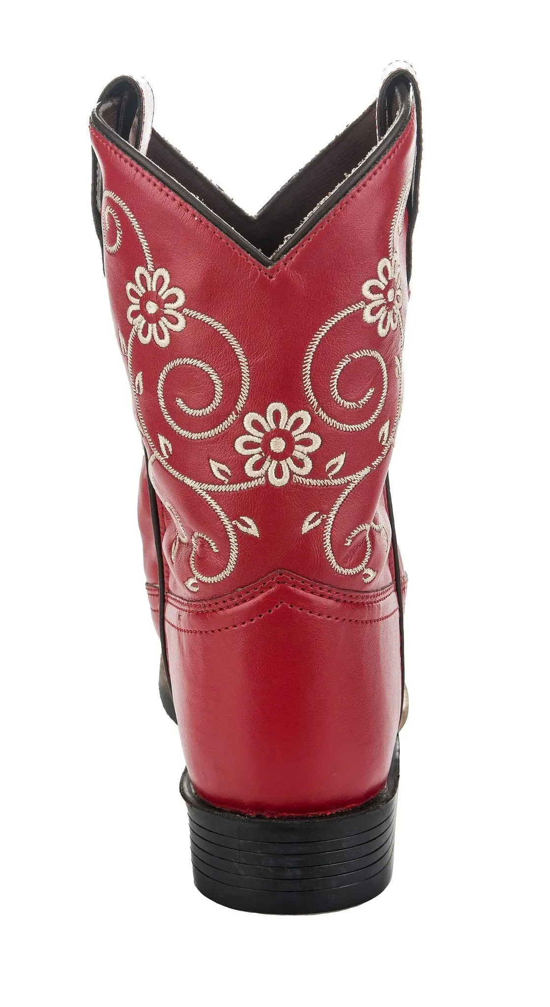 Tuffrider Children's Fire Red Floral Western Boot 5