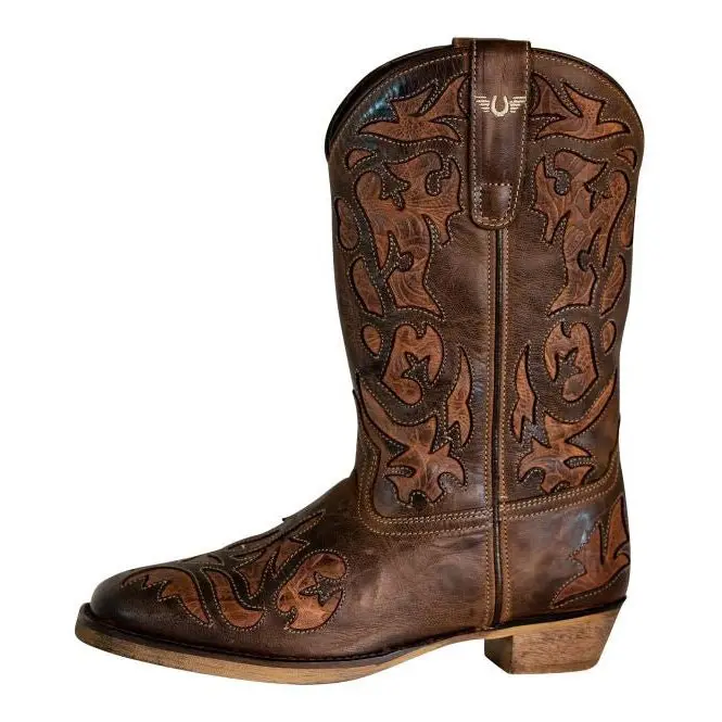 Tuffrider Women Jackson Embroidered Leather Square Toe Western Boots 1