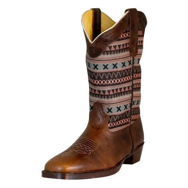 Tuffrider Women String Embroidered Leather Square Toe Western Boots 1