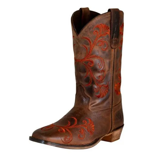 Tuffrider Women Signa Floral Embroidered Leather Square Toe Western Boots 1
