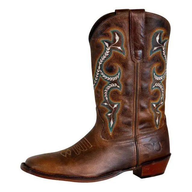 Tuffrider Women Jenny Embroidered Leather Square Toe Western Boots 1