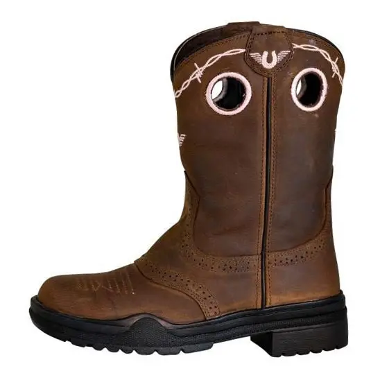 Tuffrider Toddlers Yosemite Barbed Wire Embroidered Round Toe Western Boots 4