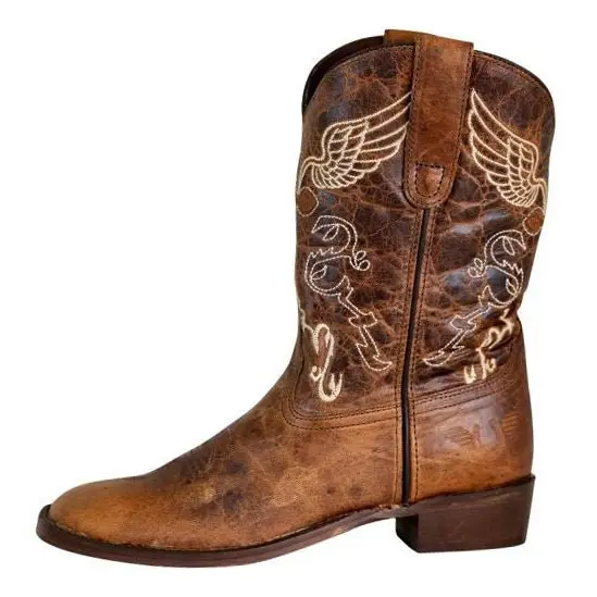 Tuffrider Children Sequoia Cross & Wing Embroidered Square Toe Western Boots 1