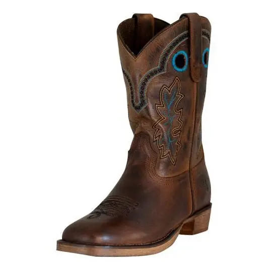 Tuffrider Youth Rushmore Oak Leaf Embroidered Square Toe Western Boots 1