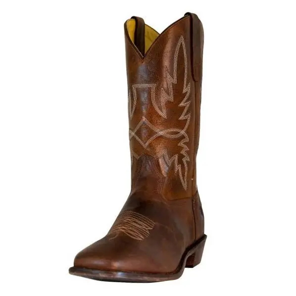 Tuffrider Men’S Old Faithful Leather Embroidered Wide Square Toe Western Boot 1