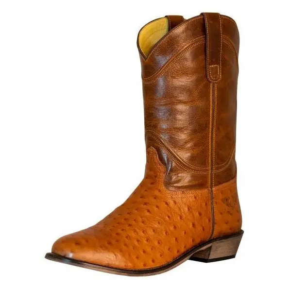 Tuffrider Men's Norris Leather Print Wide Round Toe Western Boots 1