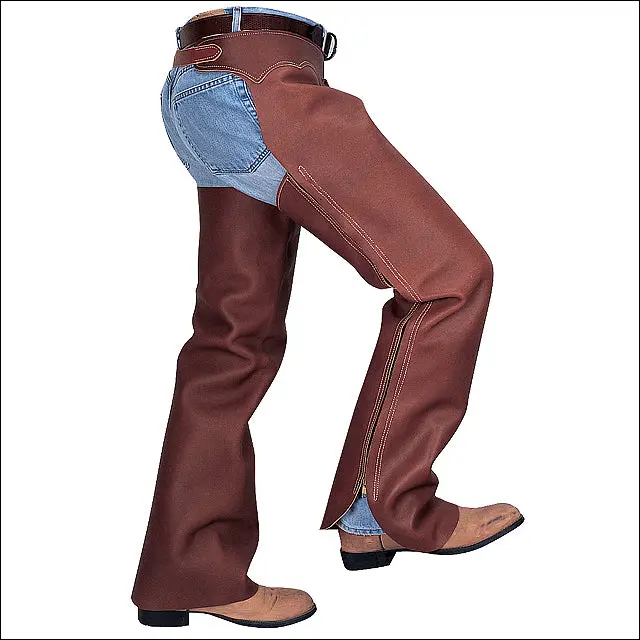 Weaver Leather Brown Shotgun Full Grain Work Riding Chaps 1
