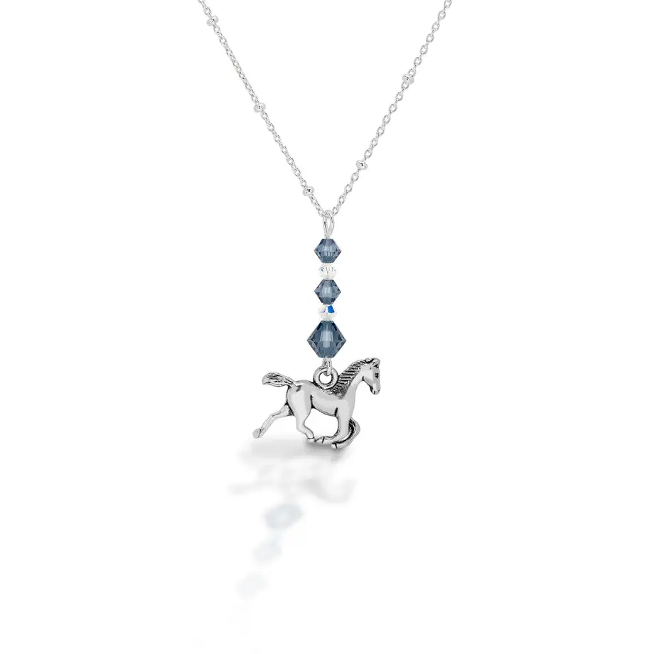 Kasaro Designs Beaded Horse Sterling Chain Necklace 1