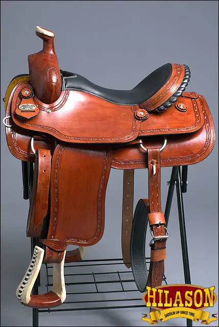 Hilason Western Horse Saddle American Leather Ranch Roping Trail Tan Kote | Hand Tooled Wade & For Horses 1