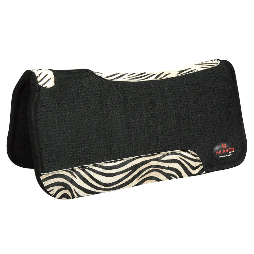 Hilason Western Wool Felt Horse Saddle Pad W/ Distressed Wear Leather | For Horses 1