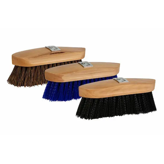 Lettia Plastic Bristle Dandy Brush Wood Back 1