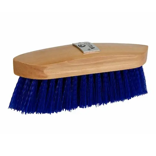 Lettia Plastic Bristle Dandy Brush Wood Back 1