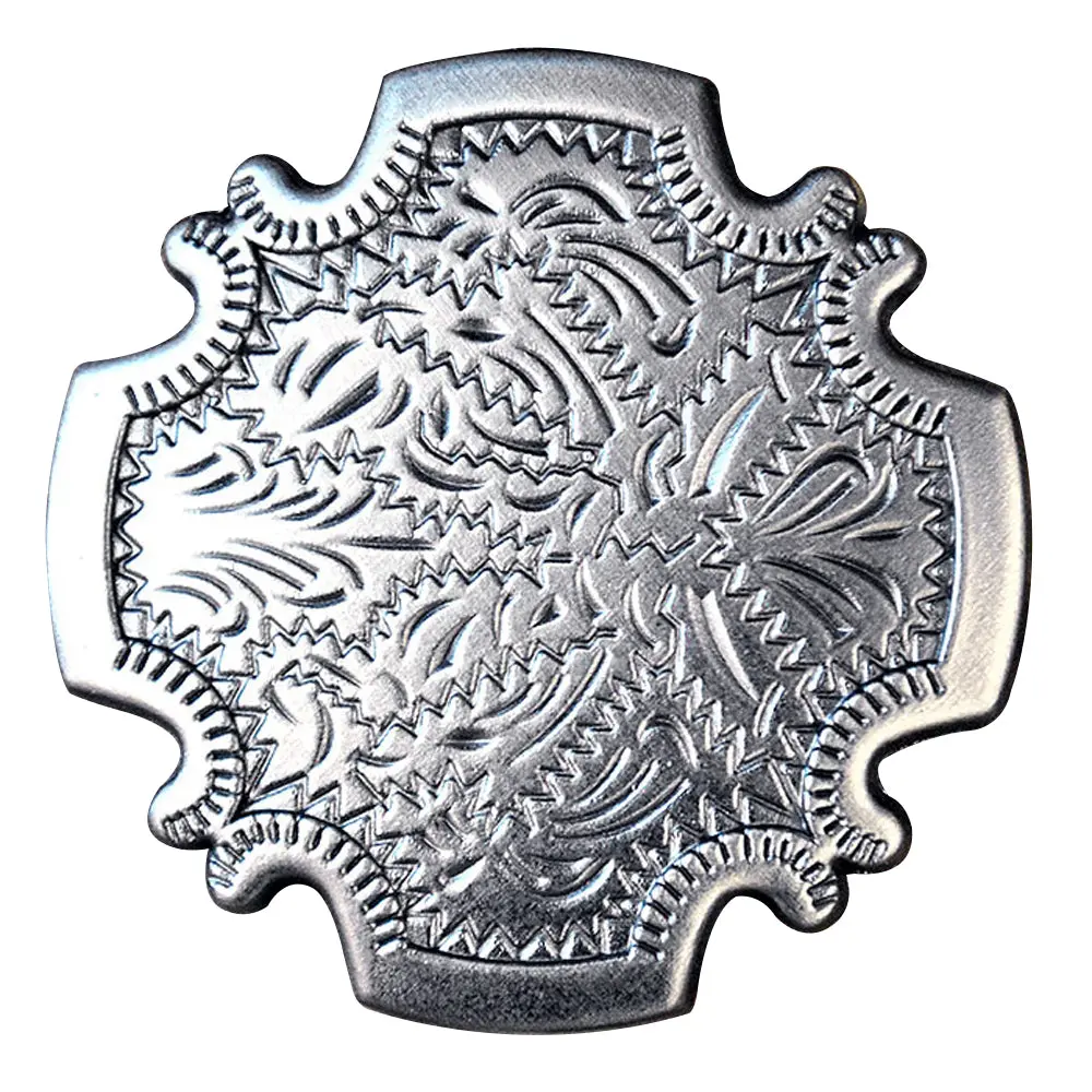 Hilason Western Screw Back Concho Antique Silver Finish Floral Berry Saddle | Belt Slotted Conchos 1