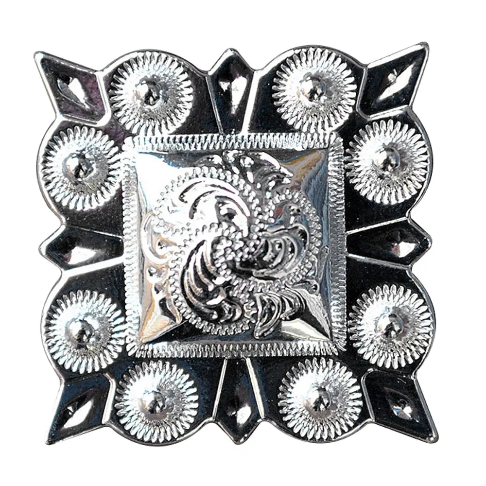 Hilason Western Screw Back Concho German Silver 1 In Square Cowgirl S | Belt Slotted Conchos 1