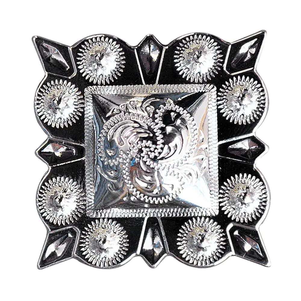 Hilason Western Screw Back Concho German Silver 1.25 In Square Cowgirl | Belt Slotted Conchos 1