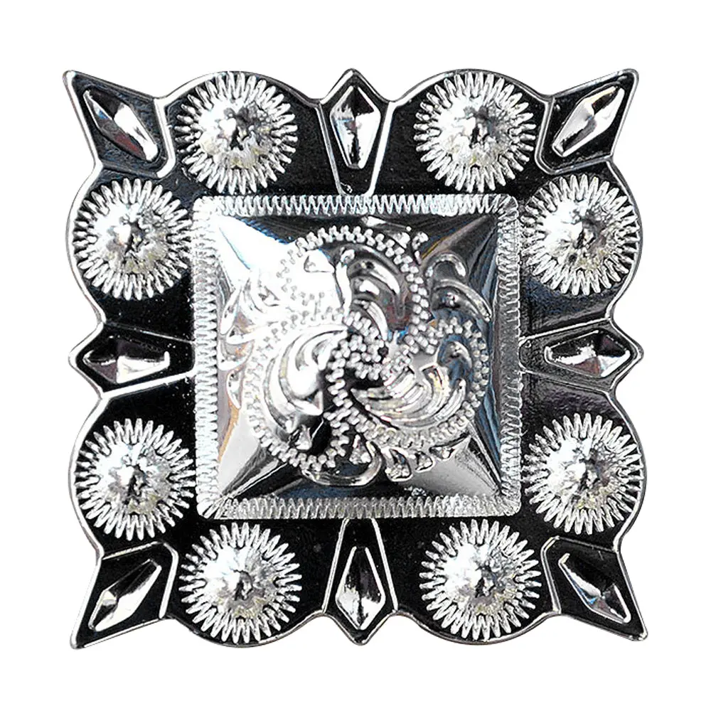 Hilason Western Screw Back Concho German Silver 1.5 In Square Cowgirl | Belt Slotted Conchos 1