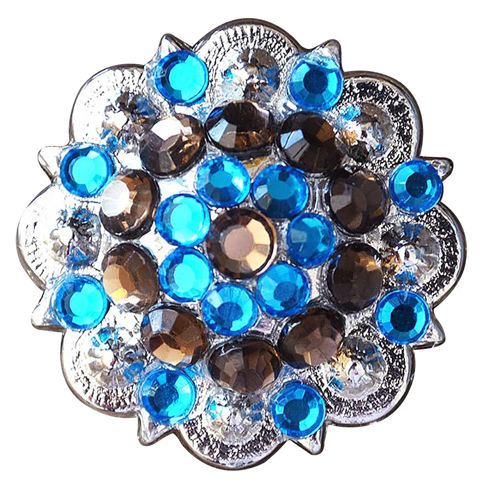 Hilason Western Berry Conchos Glass Rhinestones Bling 1.5" Tack Cowgirl | Concho Belt Slotted 1