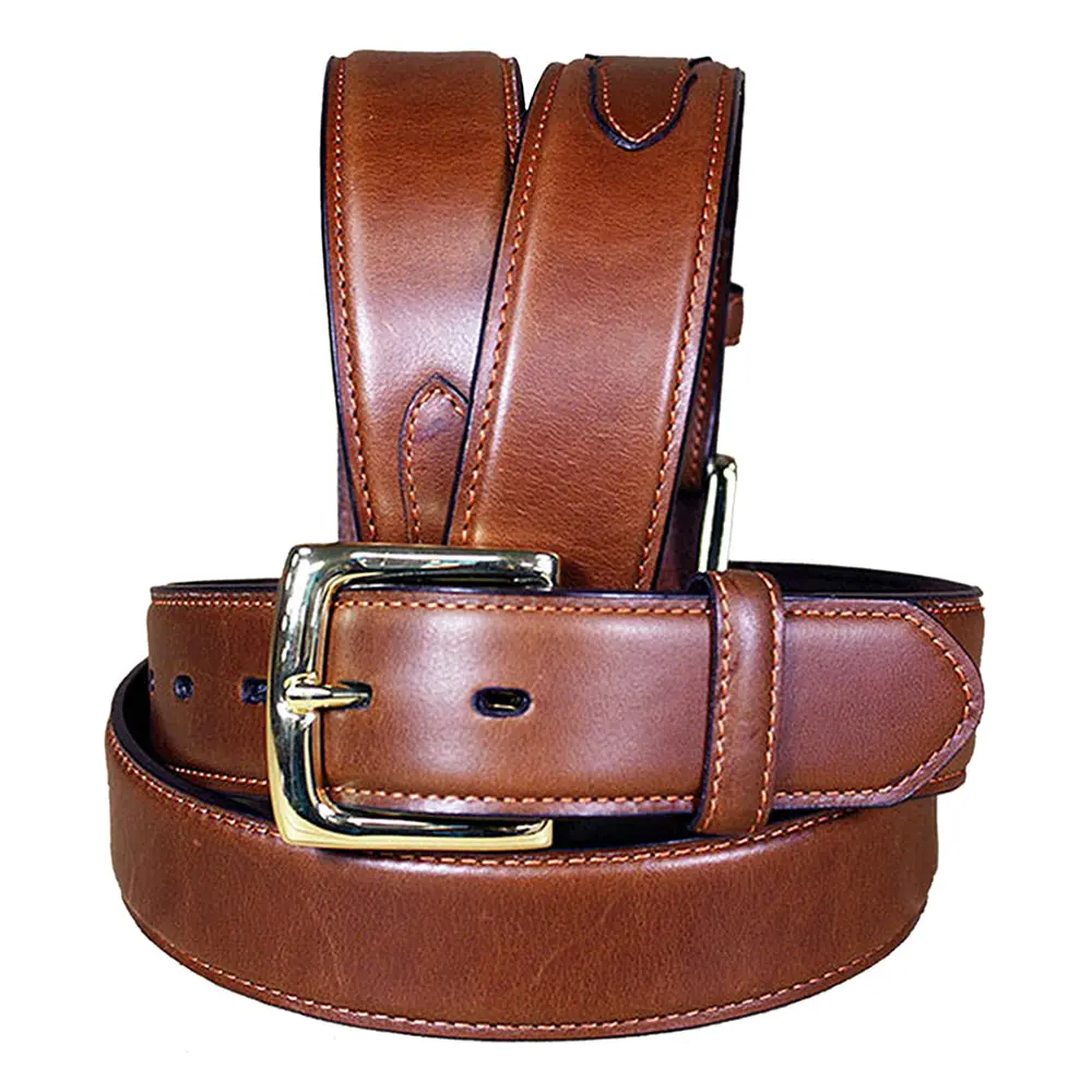 3D Tan Men's Western Basic Leather Belt Removable Buckle 1