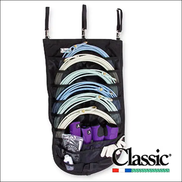 Classic Equine Horse Tack Hanging Rope Organizer Black 1