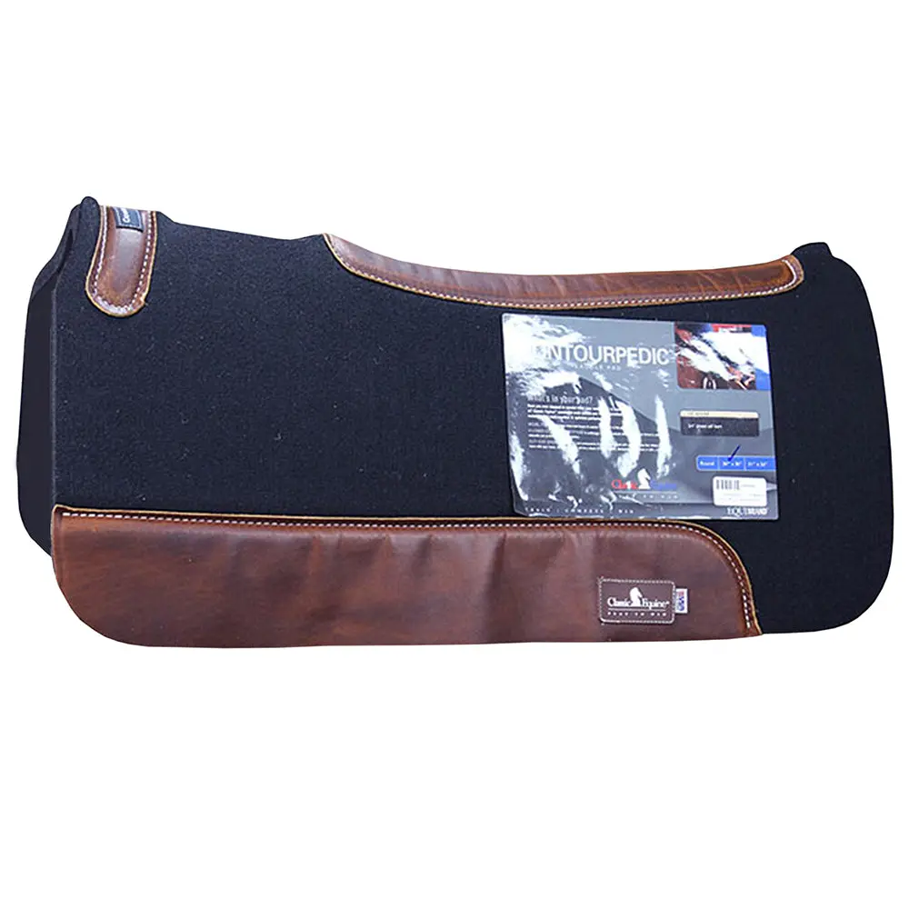 30 X Inch Classic Equine Contourpedic Western Horse Saddle Pad Black 1