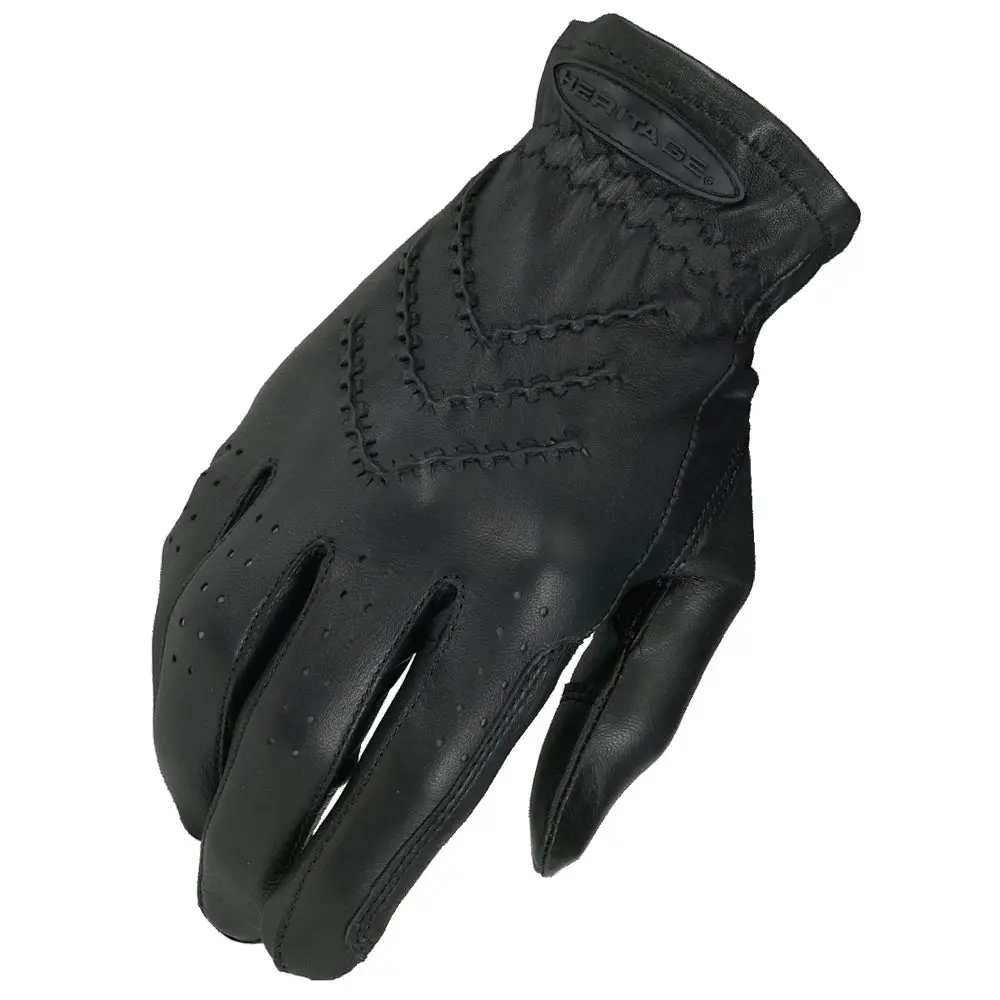 10 Size Heritage Traditional Show Horse Stretchable Riding Gloves Black 1