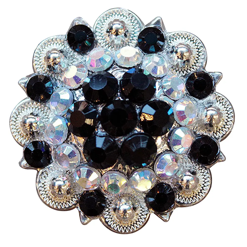 Hilason Western Style Crystal Silver Berry Rhinestone Headstall Saddle Breast Collars Concho Black | Bling 1