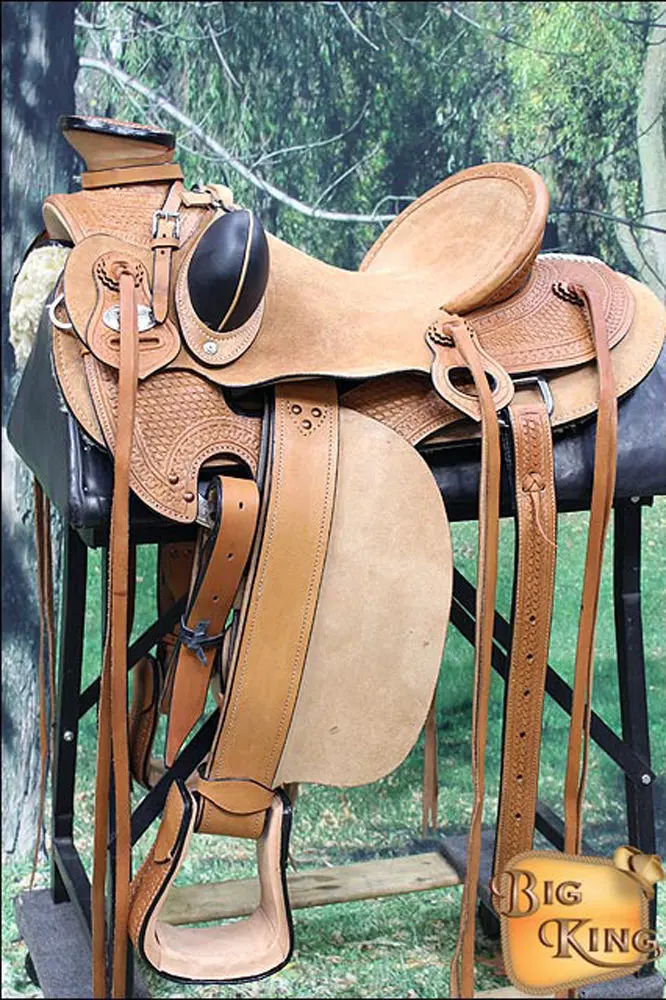 Western Horse Wade Saddle American Leather Ranch Roping Tan Kote 3