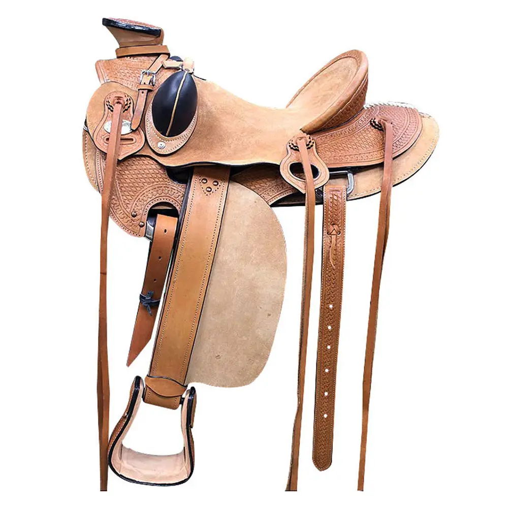 Western Horse Wade Saddle American Leather Ranch Roping Tan Kote 1
