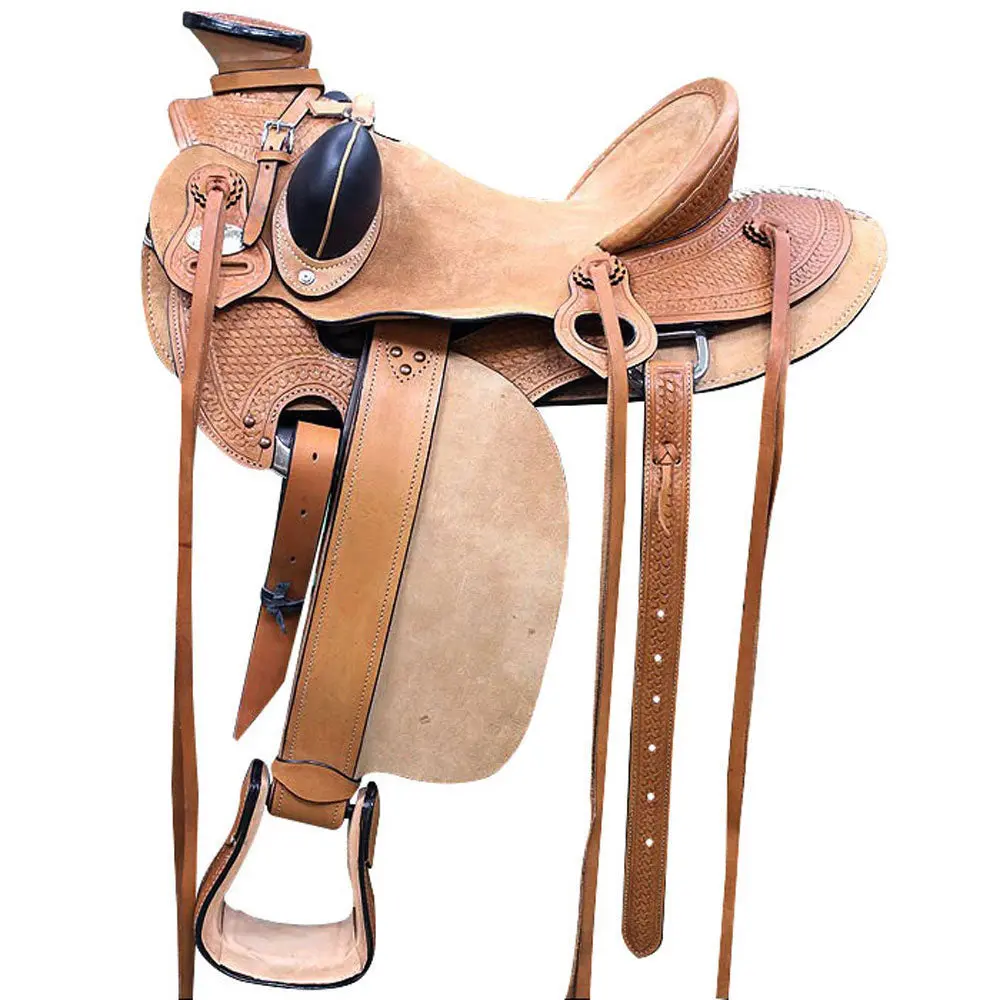 Western Horse Wade Saddle American Leather Ranch Roping Tan Kote 1
